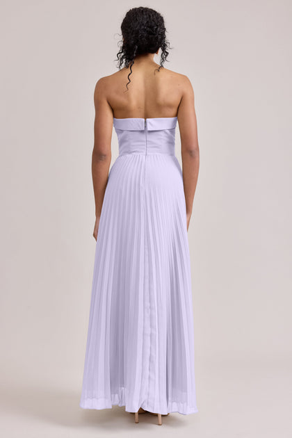 Saylor Chiffon Pleated Dress | Made To Order | Light Lavender