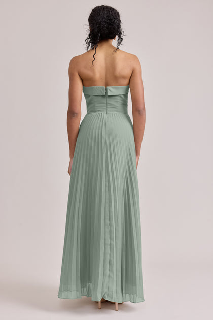 Saylor Chiffon Pleated Dress | Sage