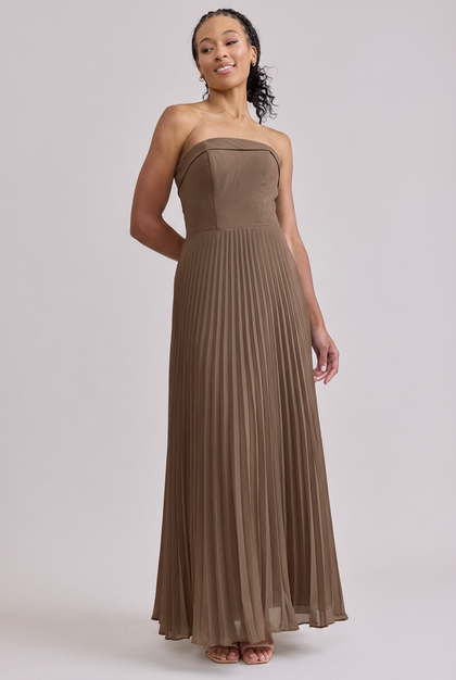 Saylor Chiffon Pleated Dress | Made To Order | Truffle