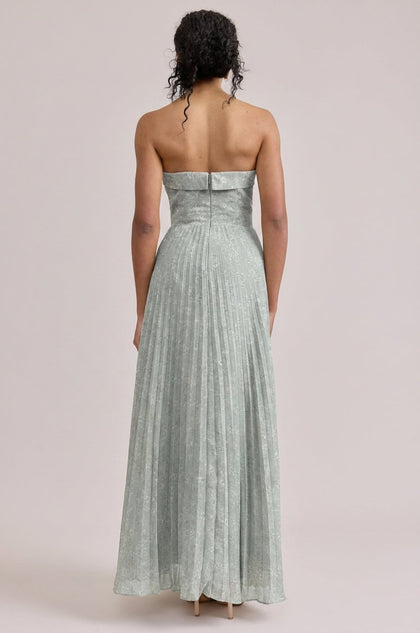 Saylor Chiffon Pleated Floral Print Dress | Made To Order | Sage Posey