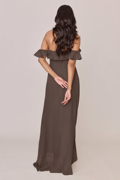 Scarlet Chiffon Dress | Made To Order | Espresso