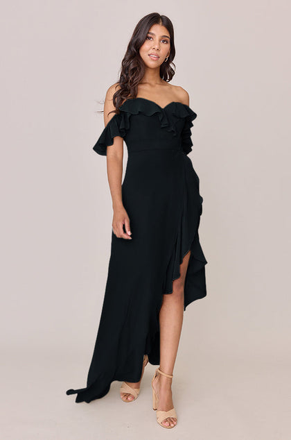 Scarlet Chiffon Dress | Made To Order | Black