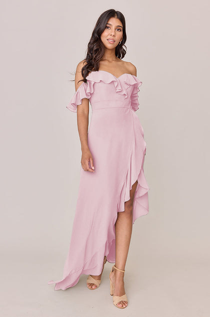 Scarlet Chiffon Dress | Made To Order | Blush Pink