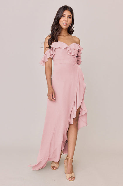 Scarlet Chiffon Dress | Made To Order | Blushing Bride