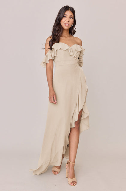 Scarlet Chiffon Dress | Made To Order | Champagne