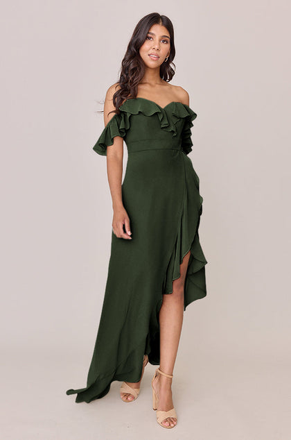 Scarlet Chiffon Dress | Made To Order | Deep Olive