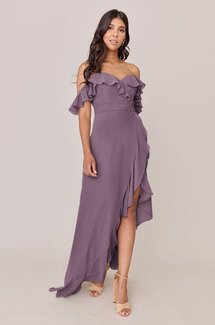 Scarlet Chiffon Dress | Made To Order | Dusty Purple
