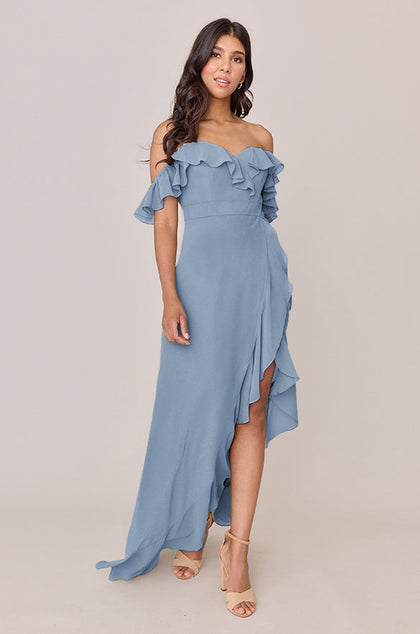 Scarlet Chiffon Dress | Made To Order | French Blue