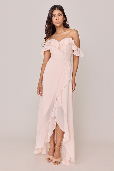 Elegant Rosewe Dresses BABARONI Ruffle V-Neck Flutter Sleeves Mermaid Chiffon Dress Champagne, Champagne US0 Elegant Rosewe Dresses BABARONI Ruffle V-Neck Flutter Sleeves Mermaid Chiffon Dress Champagne, Champagne US0