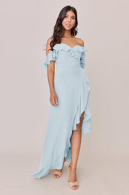 Scarlet Chiffon Dress | Made To Order | Light Blue