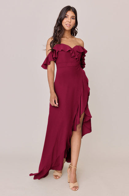 Scarlet Chiffon Dress | Made To Order | Marsala