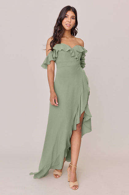 Scarlet Chiffon Dress | Made To Order | Moss