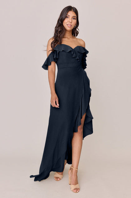 Scarlet Chiffon Dress | Made To Order | Navy Blue