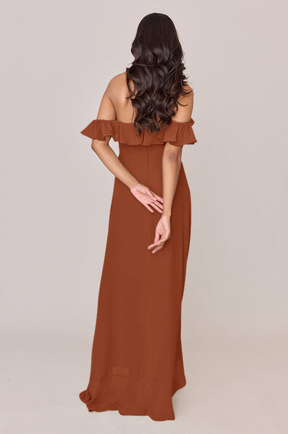 Scarlet Chiffon Dress | Made To Order | Rust