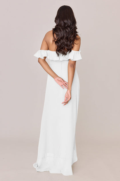 Scarlet Chiffon Dress | Made To Order | White Pearl