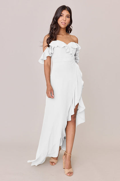 Scarlet Chiffon Dress | Made To Order | White Pearl
