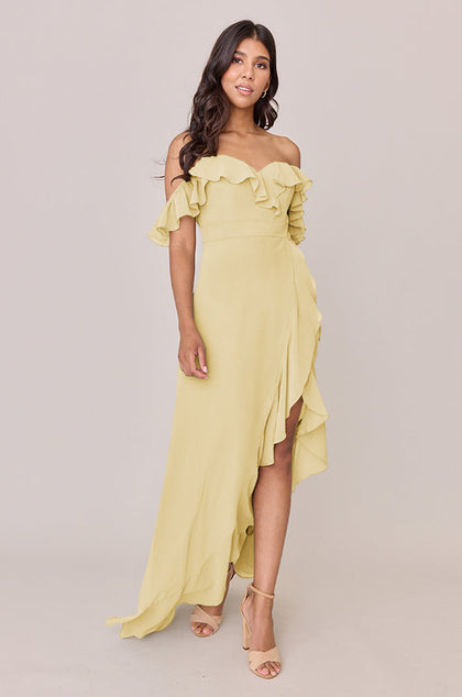 Scarlet Chiffon Dress | Made To Order | Yellow