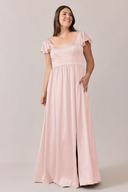 Selma Satin Dress | Made To Order | Blush