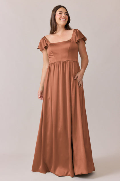 Selma Satin Dress | Made To Order | Copper