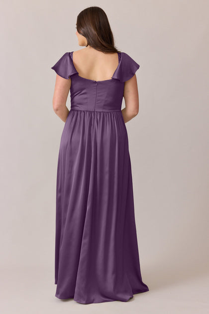 Selma Satin Dress | Made To Order | Dusty Plum