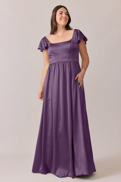 Selma Satin Dress | Made To Order | Dusty Plum