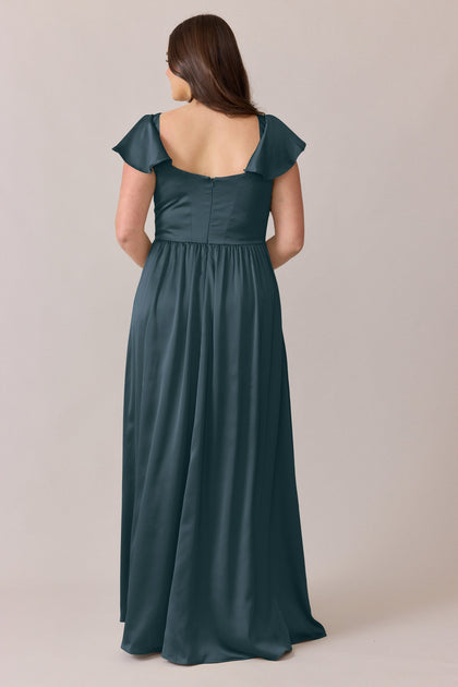 Selma Satin Dress | Made To Order | Eucalyptus