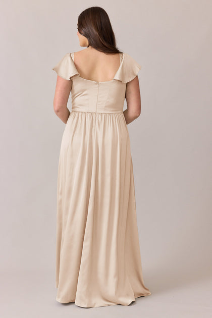Selma Satin Dress | Made To Order | Gold Champagne