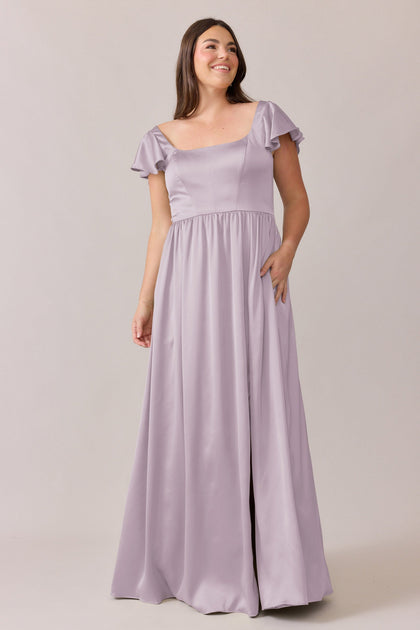 Selma Satin Dress | Made To Order | Lilac