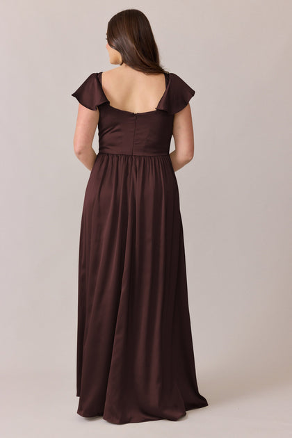 Selma Satin Dress | Made To Order | Mahogany