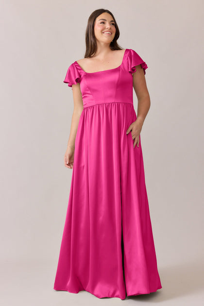 Selma Satin Dress | Made To Order | Malibu Pink