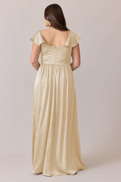 Selma Satin Dress | Made To Order | Pale Yellow