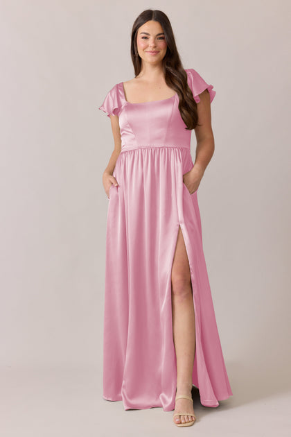 Selma Satin Dress | Made To Order | Perfect Pink