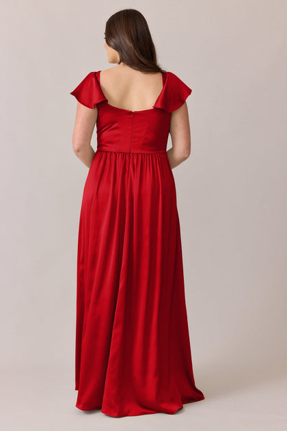 Selma Satin Dress | Made To Order | Poppy Red