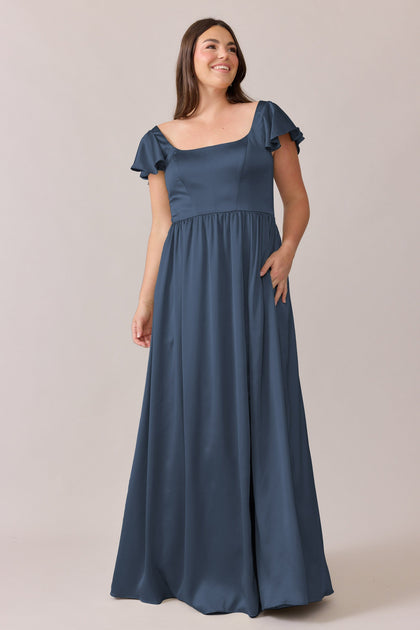 Selma Satin Dress | Made To Order | Romantic Blue