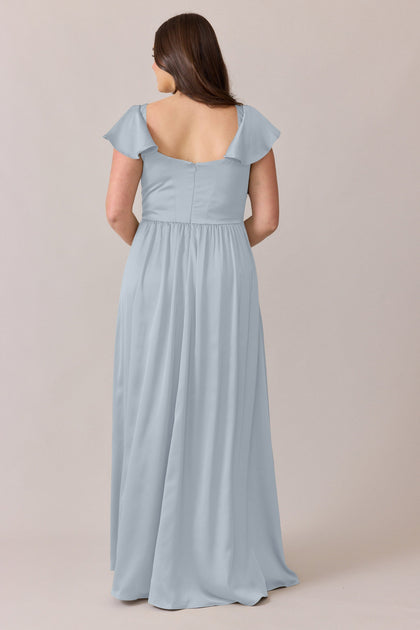 Selma Satin Dress | Made To Order | Sky Blue