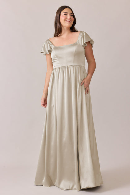 Selma Satin Dress | Made To Order | Soft Champagne