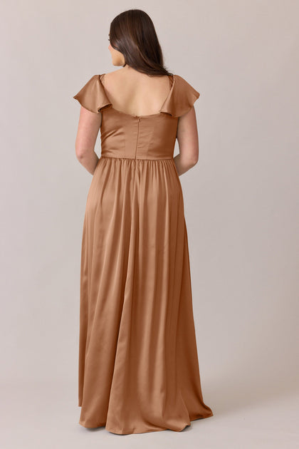 Selma Satin Dress | Made To Order | Toffee