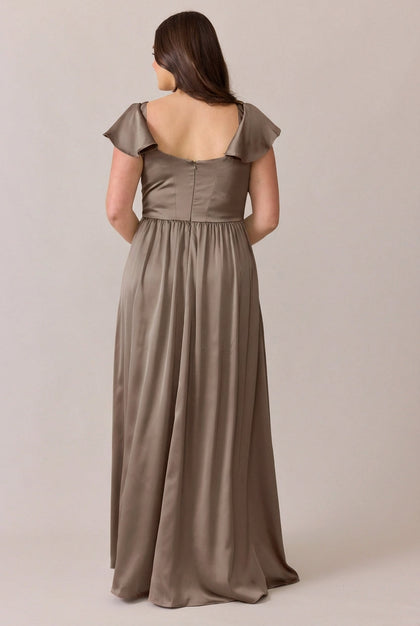 Selma Satin Dress | Made To Order | Truffle