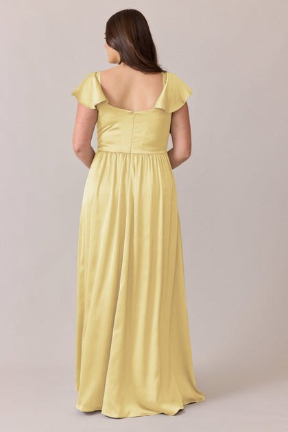 Selma Satin Dress | Made To Order | Yellow
