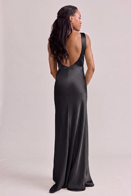 Serena Satin Dress | Made To Order | Black