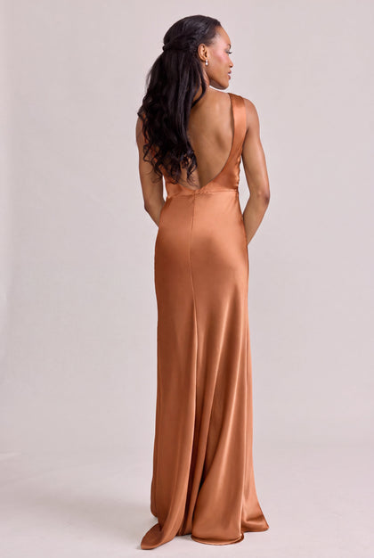 Serena Satin Dress | Made To Order | Copper