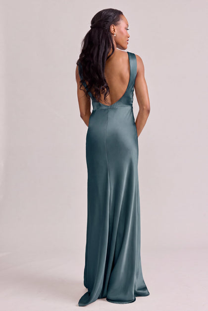 Serena Satin Dress | Made To Order | Eucalyptus