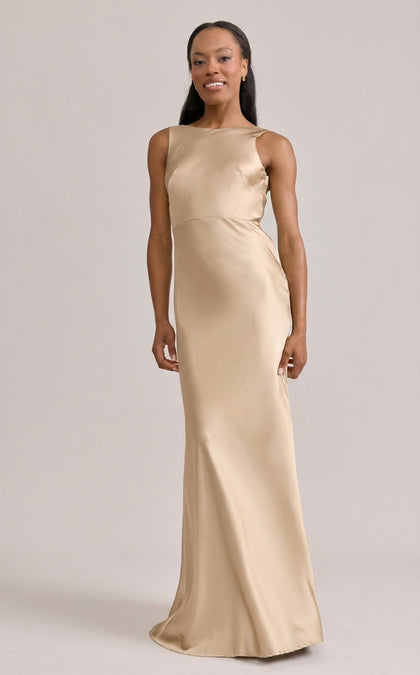 Serena Satin Dress | Made To Order | Gold Champagne