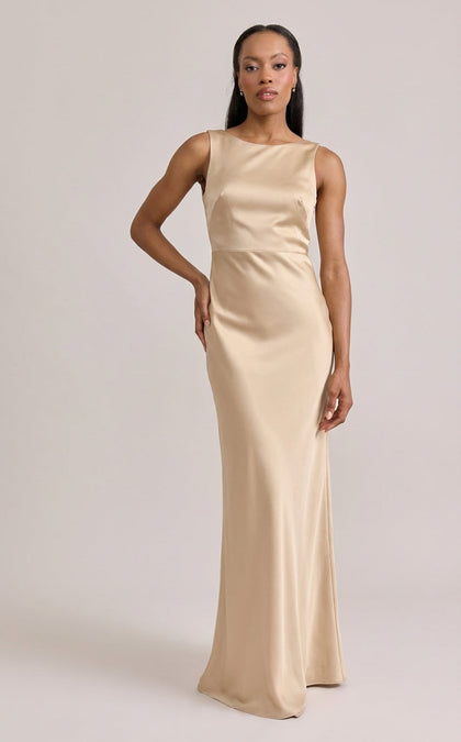 Serena Satin Dress | Made To Order | Gold Champagne