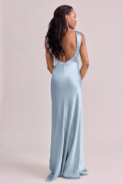 Serena Satin Dress | Made To Order | Light Blue
