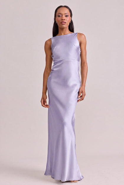 Serena Satin Dress | Made To Order | Light Lavender
