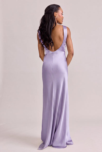 Serena Satin Dress | Made To Order | Light Lavender