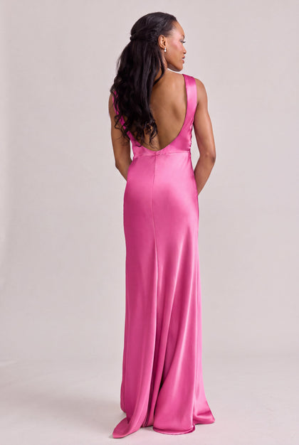 Serena Satin Dress | Made To Order | Malibu Pink