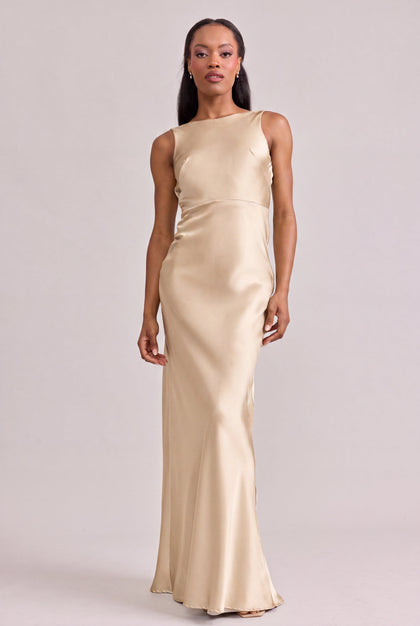 Serena Satin Dress | Made To Order | Yellow