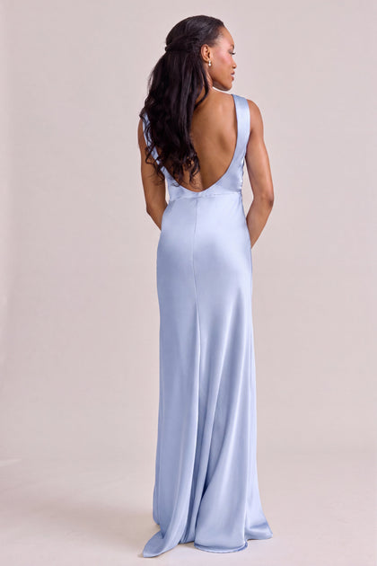 Serena Satin Dress | Made To Order | Periwinkle